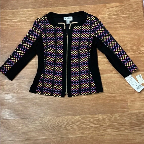 Jax Black Midi Dress with Pink and Yellow Checkered Pattern - Picture 2 of 6